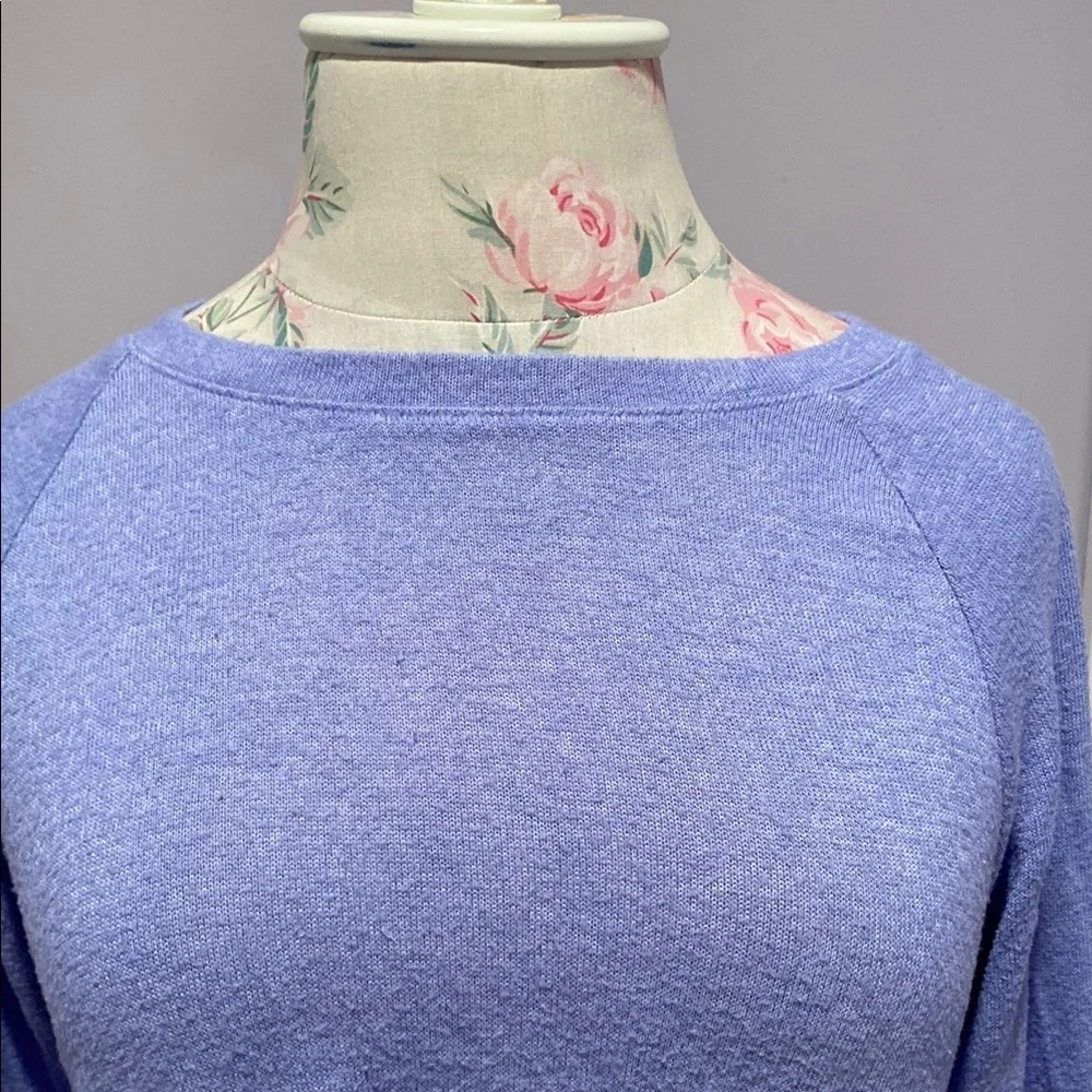 Zella Purple 3/4 Sleeve Tie Front Blouse